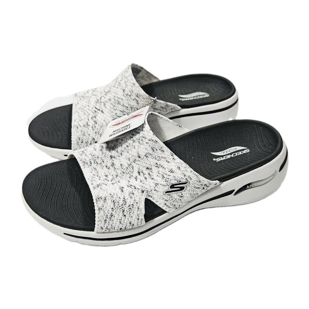Skechers Women's Arch Fit - Allure Mauve Sandals Size 9 White/Black NWT